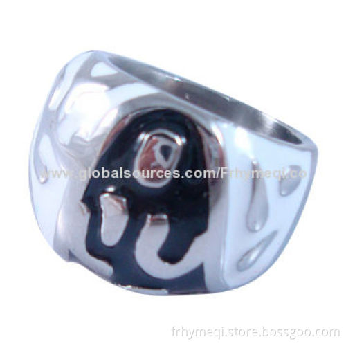 Stainless Steel Ring with Enamel, Customized Designs are Accepted